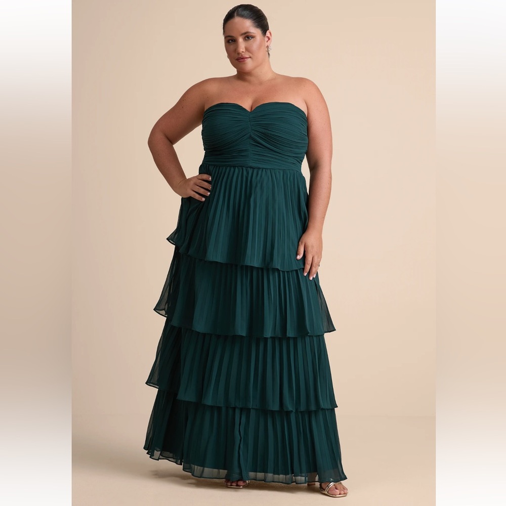 Lulu's Seriously Sensational Emerald Strapless Maxi